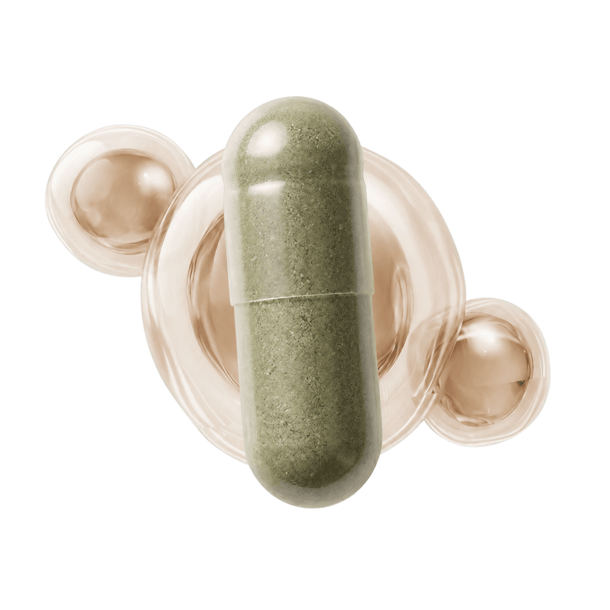 A Rooted capsule suspended among soft bubbles